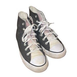 •CONVERSE•BLACK OMBRÉ LAVENDER & CREAM TOUNGE HIGH TOP SNEAKERS SIZE 6.5/WOMENS